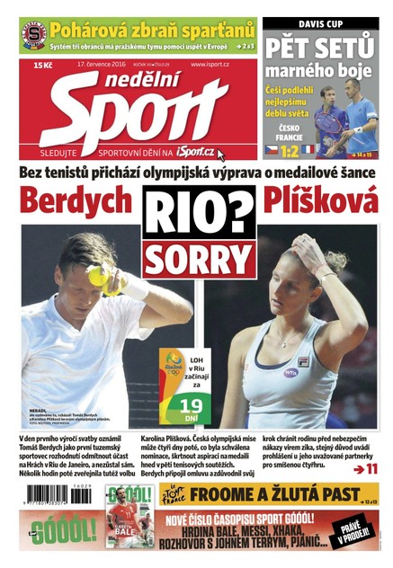 Nedělní Sport - 17.7.2016