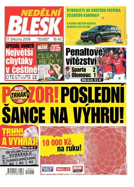 Nedělní Blesk - 17.3.2019