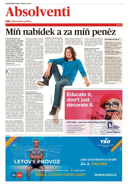MF DNES extra Vysočina - 18.3.2021