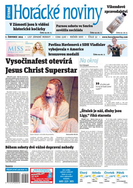 Horácké Noviny Úterý 7.7.2015 č. 52