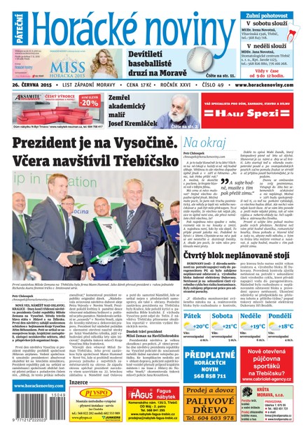 Horácké Noviny Pátek 26.6.2015 č. 49