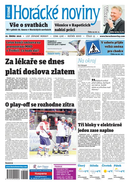 Horácké Noviny Úterý 15.2.2016 č. 013