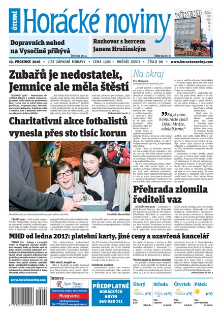 Horácké Noviny Úterý 13.12.2016 č.096