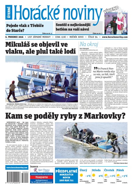 Horácké Noviny Úterý 6.12.2016 č. 094