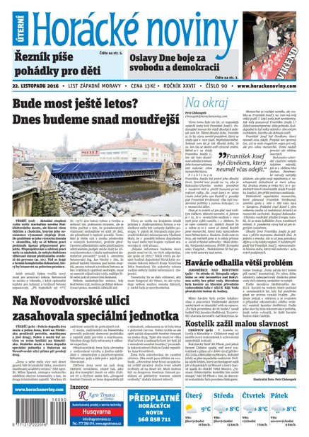 Horácké Noviny Úterý 25.11.2016 č. 090