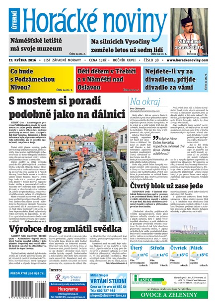 Horácké Noviny Úterý 17.5.2016 č. 038