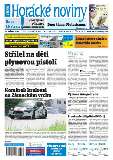 Horácké Noviny Úterý 10.5.2016 č. 036