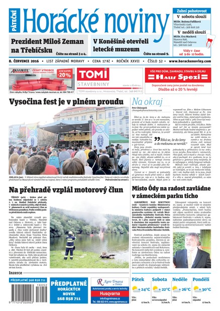Horácké Noviny Pátek 8.7.2016 č.052