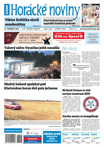 Horácké Noviny Úterý 12.7.2016 č. 053