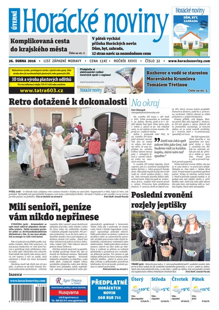 Horácké Noviny Úterý 26.4.2016 č. 032