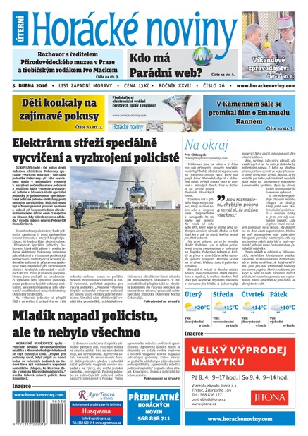 Horácké Noviny Úterý 5.4.2016 č. 026
