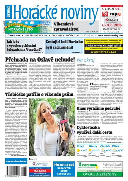 Horácké Noviny Úterý 7.6.2016 č. 044