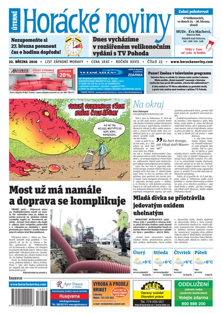 Horácké Noviny Úterý 22.3.2016 č. 023
