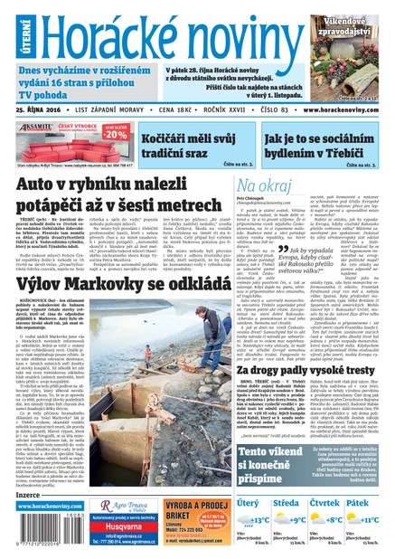 Horácké Noviny Úterý 25.10.2016 č. 083