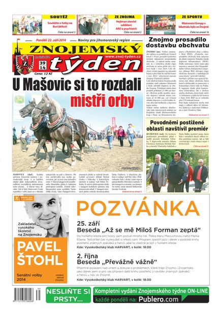 Znojemský týden Znojemský týden č. 39 / 2014