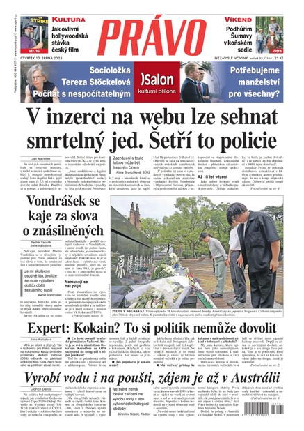 Deník Právo - 10.8.2023