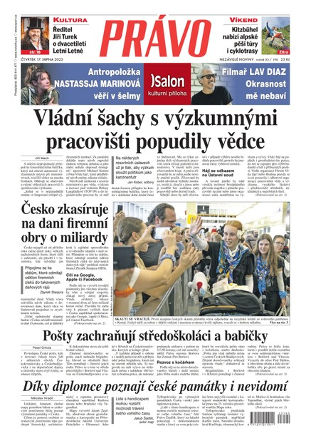 Deník Právo - 17.8.2023