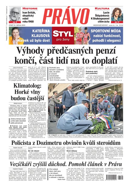 Deník Právo - 22.8.2023
