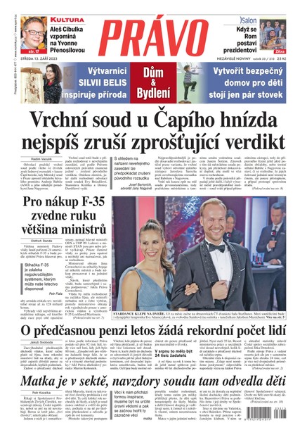 Deník Právo - 13.9.2023