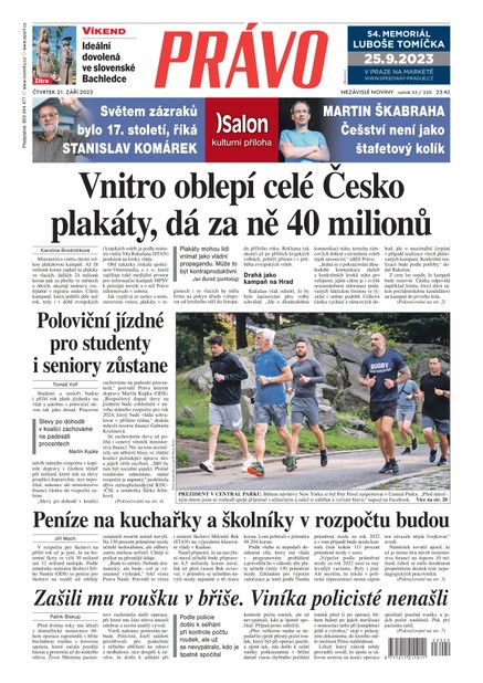 Deník Právo - 21.9.2023
