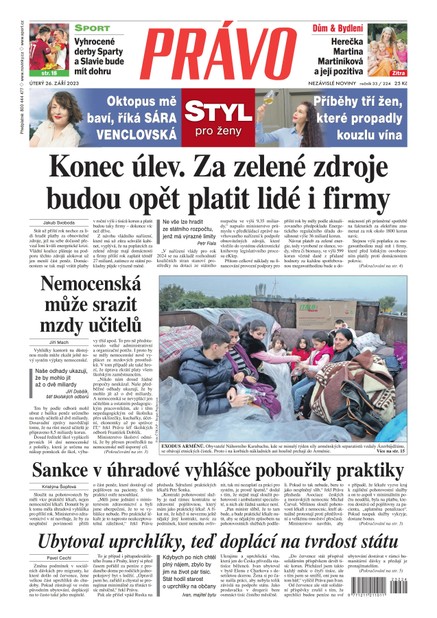 Deník Právo - 26.9.2023