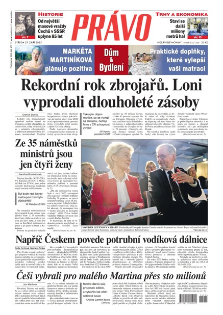 Deník Právo - 27.9.2023