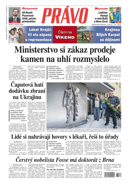 Deník Právo - 6.10.2023
