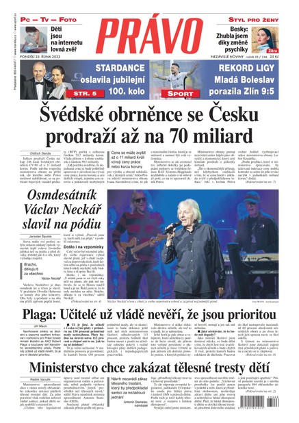 Deník Právo - 23.10.2023
