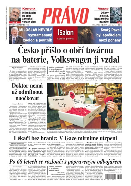 Deník Právo - 2.11.2023