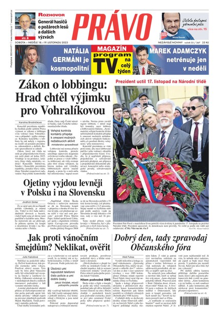 Deník Právo - 18.11.2023