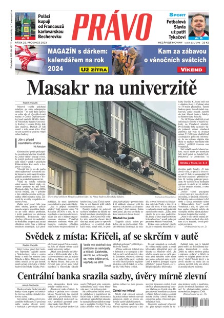 Deník Právo - 22.12.2023