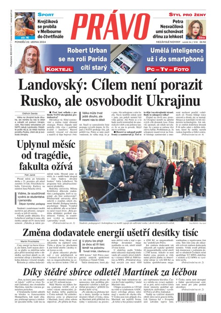 Deník Právo - 22.1.2024