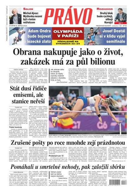 Deník Právo - 8.8.2024