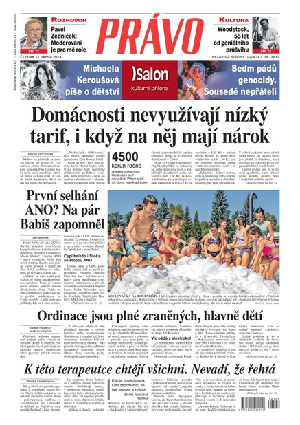 Deník Právo - 15.8.2024
