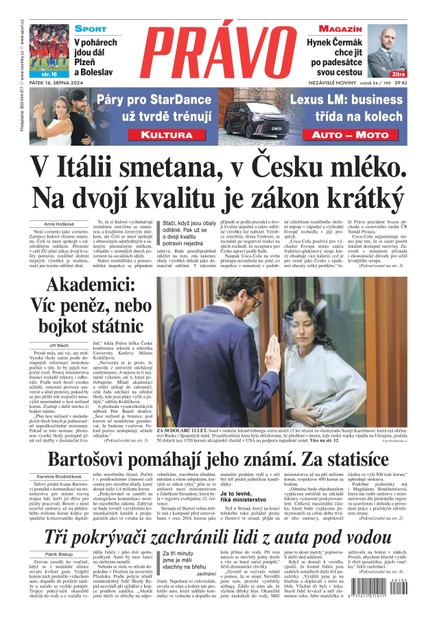 Deník Právo - 16.8.2024