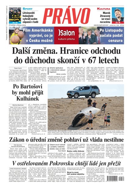 Deník Právo - 3.10.2024