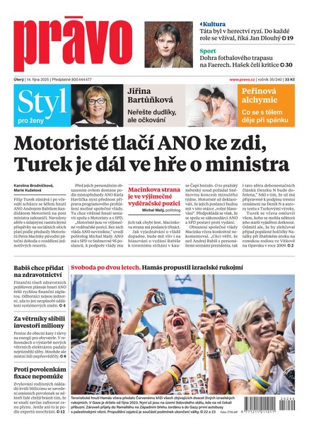 Deník Právo - 14.10.2025