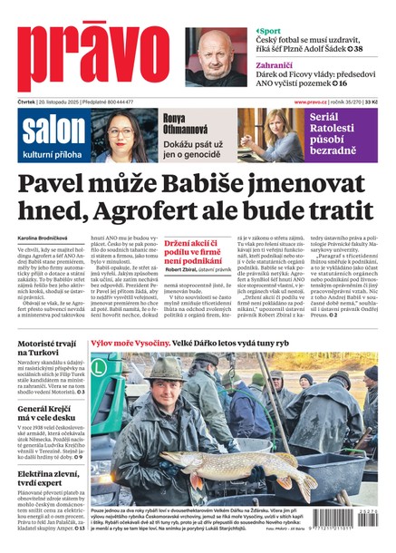Deník Právo - 20.11.2025